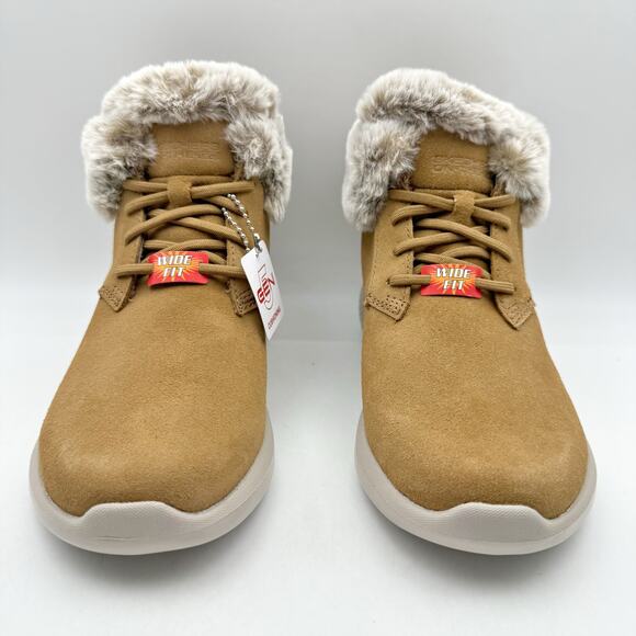 Skechers Women On The Go City Bootie US 6.5 Wide Brown Suede Water Repellent NIB - Picture 5 of 11